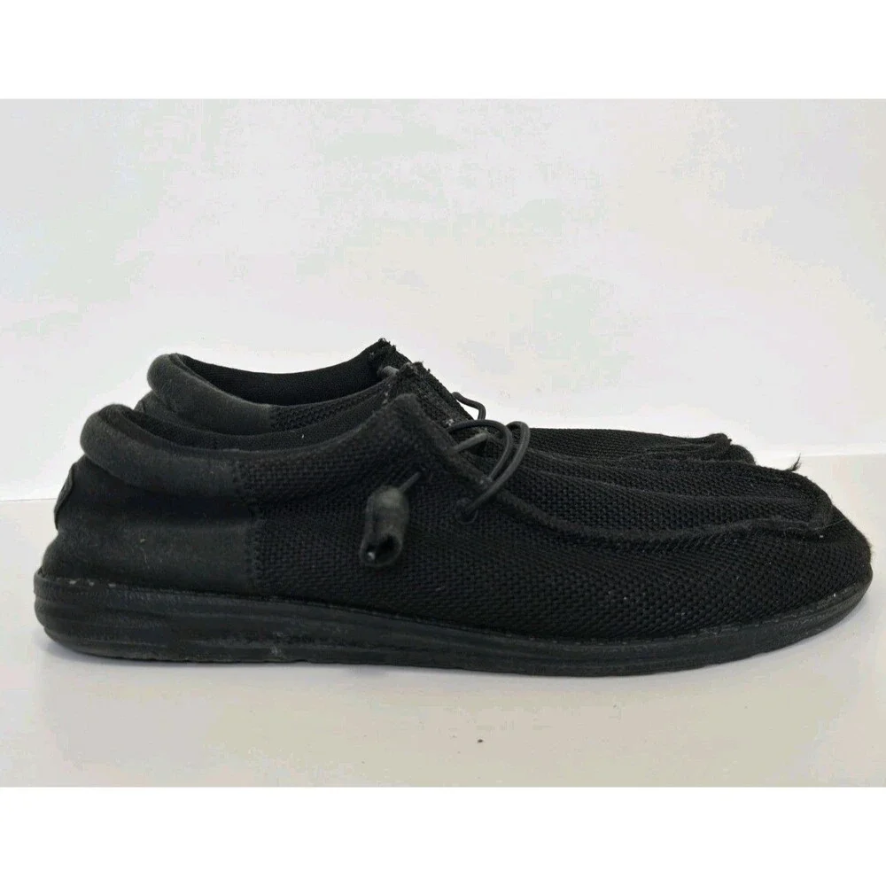 Hey Dude Shoes Mens Size 10 Wally Funk Mono Slip On Black Shade Loafer